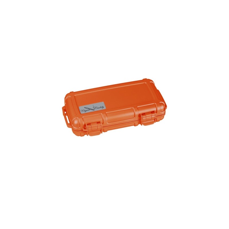 Umidificatore da viaggio Cigar Caddy 5 sigari Orange