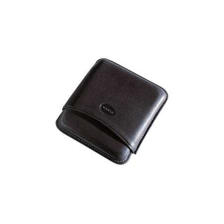 Portasigari liscio Jemar in cuoio da 5 sigari Toscani 100/5 Nero