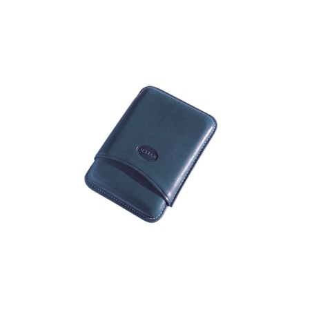 Portasigari liscio Jemar in cuoio da 3 sigari Toscani 100/3 Blu