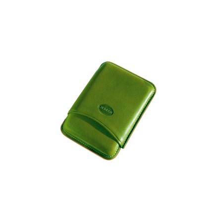 Portasigari liscio Jemar in cuoio da 3 sigari Toscani 100/3 Verde
