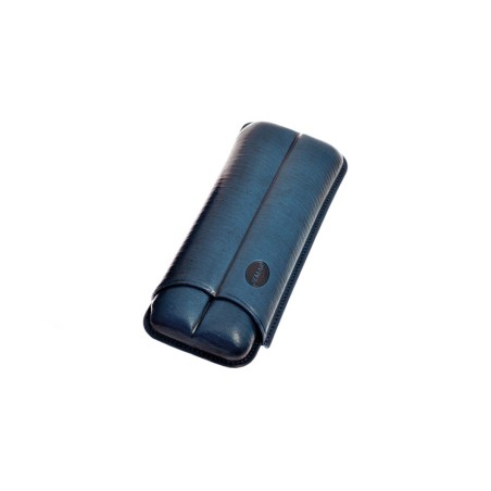 Portasigari scanalato Jemar in cuoio da 2 sigari Cohiba Beike nº6 110/2 Blu