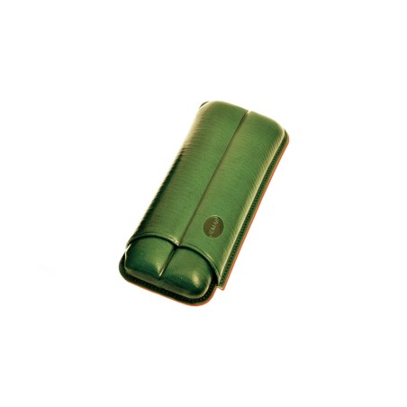 Portasigari scanalato Jemar in cuoio da 2 sigari Cohiba Beike nº6 110/2 Verde