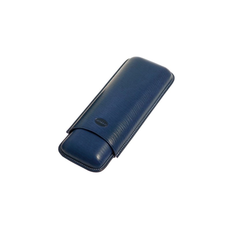 Portasigari liscio Jemar in cuoio da 2 sigari Ring 67 497/2 Blu