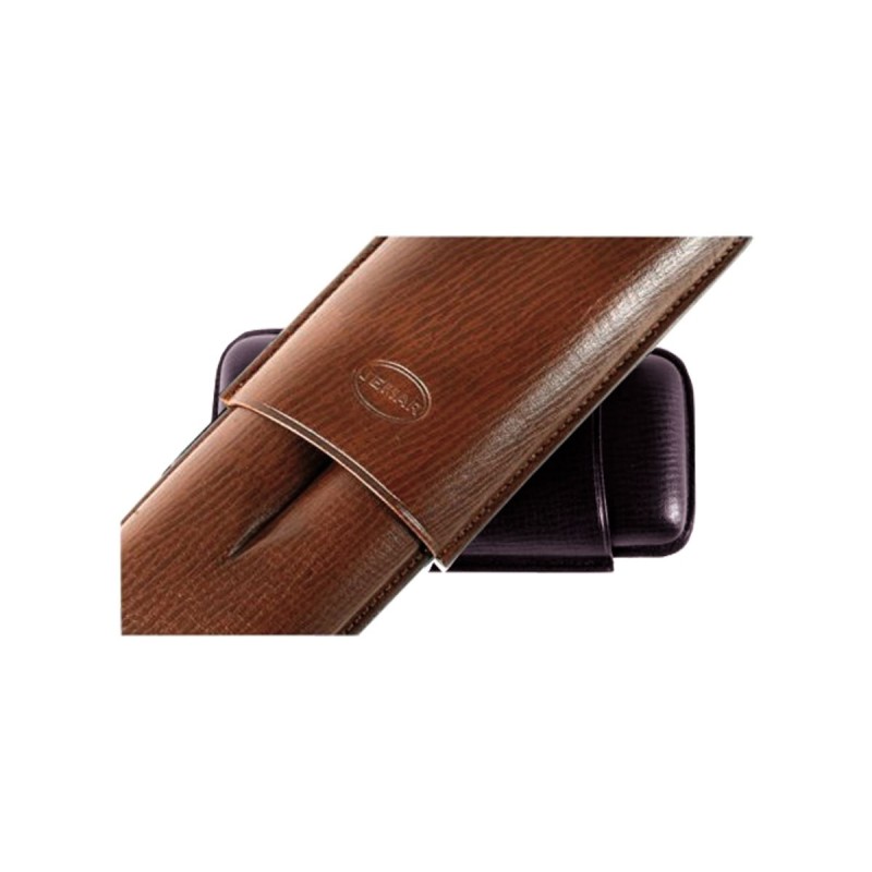 Portasigari liscio Jemar in cuoio da 2 sigari Ring 67 497/2 Blu
