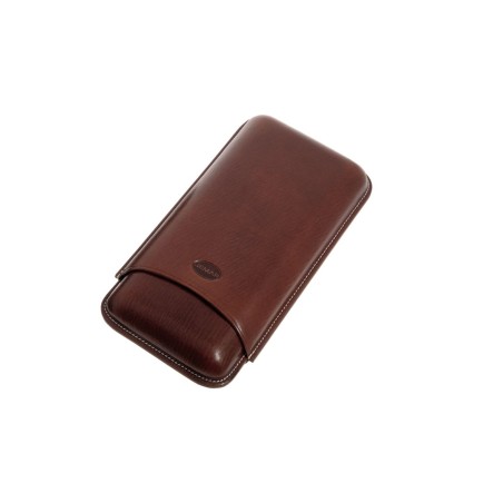 Portasigari liscio Jemar in cuoio da 3 sigari Ring 67 497/3 Marrone