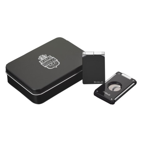 Set Accendini & Tagliasigari Siglo Vibrant Black
