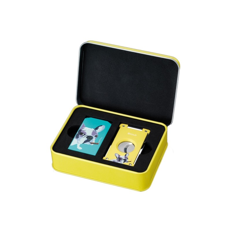 Set Accendini & Tagliasigari Siglo Dog Yellow