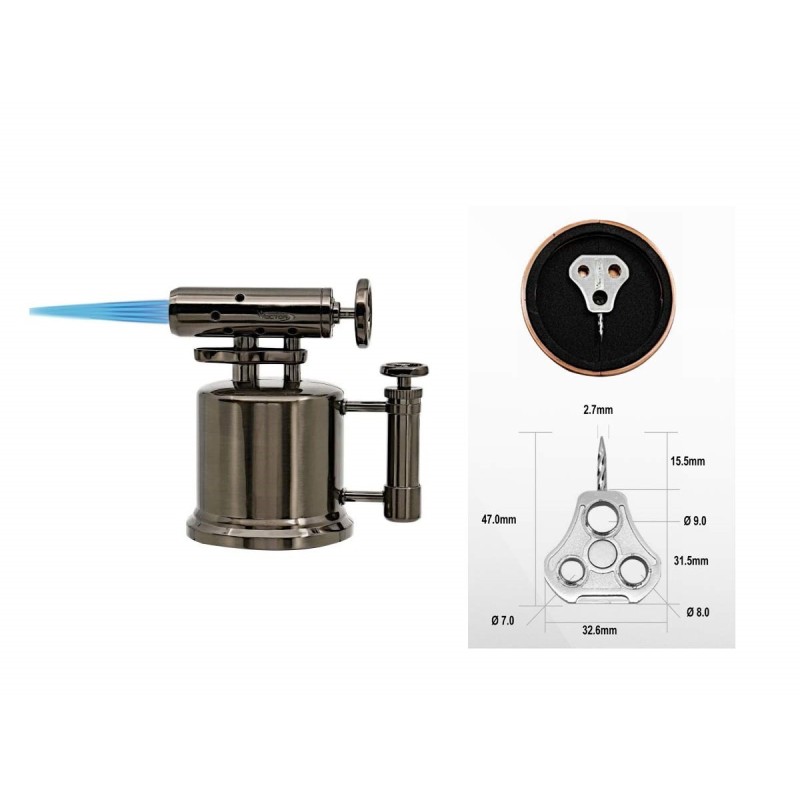 Accendino per sigaro da tavolo Vector Quadpump Quad 03 Copper Satin