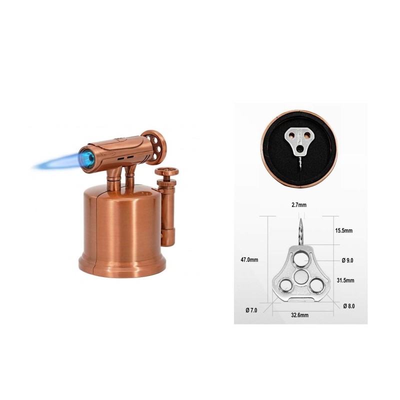 Accendino per sigaro da tavolo Vector a fiamma circolare SonicPump 03 Copper satin
